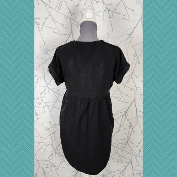 Briggs New York Black Linen Blend V-Neck Tunic Dress - Picture 3 of 4